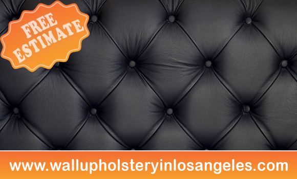 Black wall upholstered for a customer in Broadbury California. Free estimate